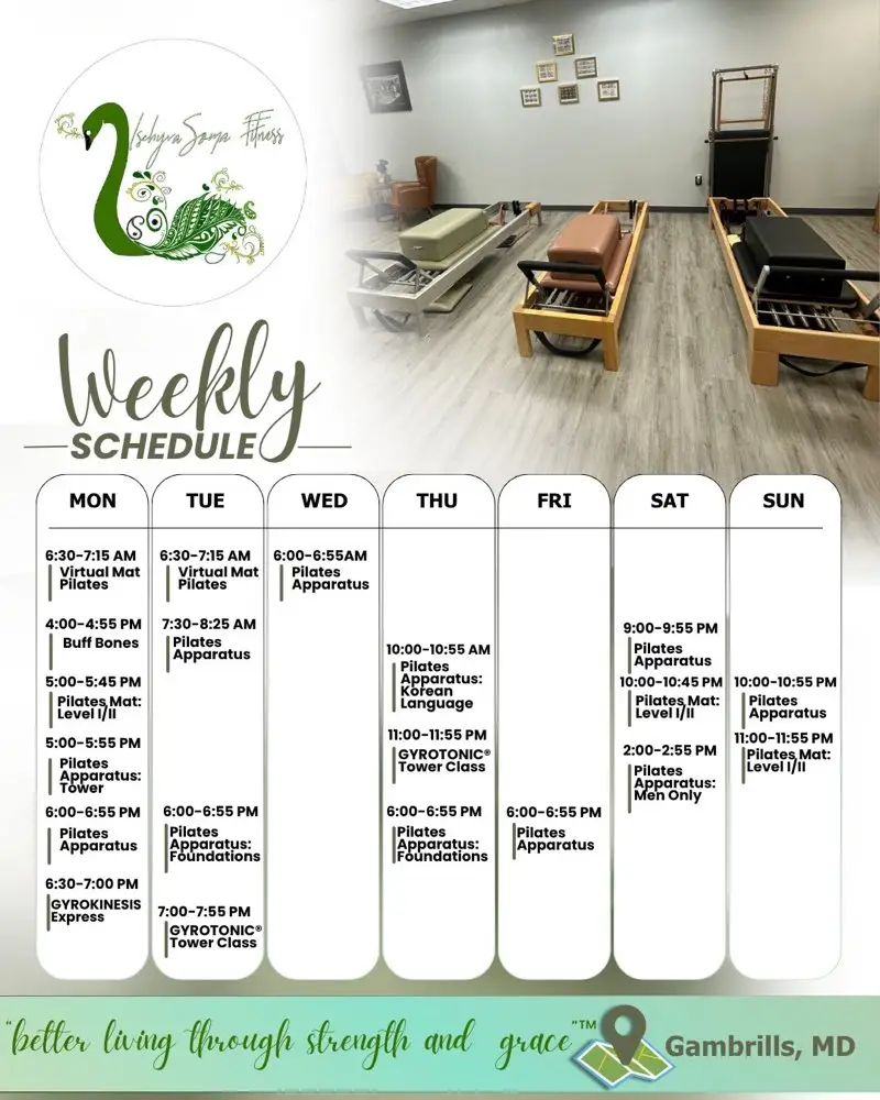 Ischyra Soma Fitness Weekly Schedule